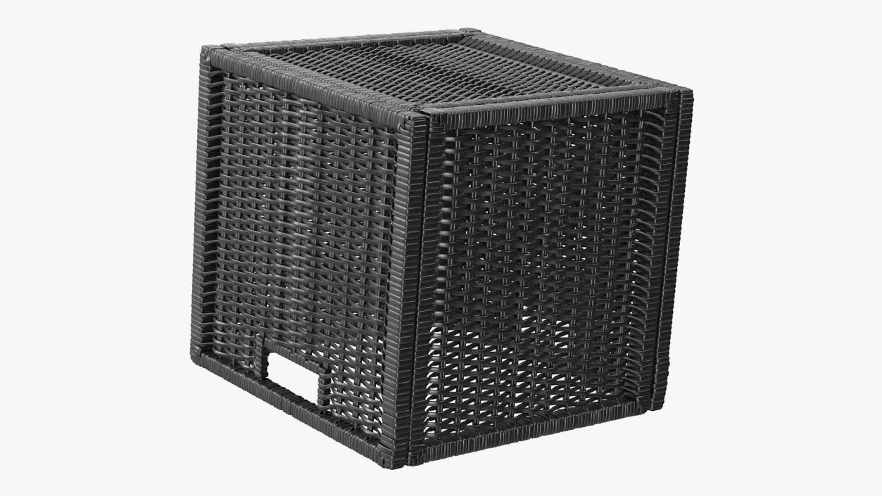 Rattan Storage Basket Black 3D