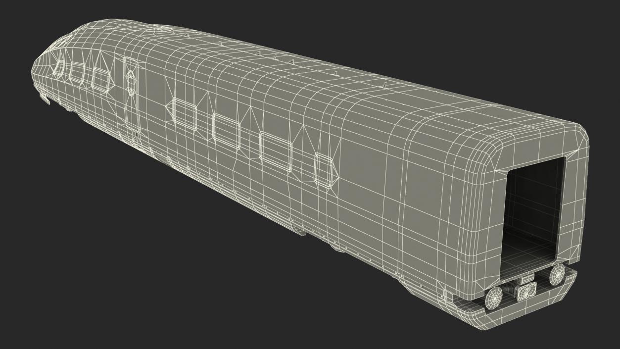 High Speed Bullet Train Locomotive Tail 3D model