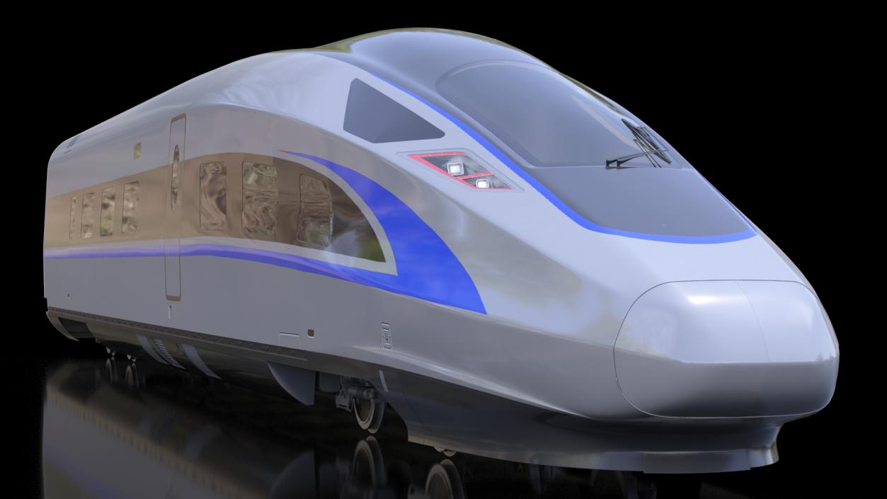 High Speed Bullet Train Locomotive Tail 3D model