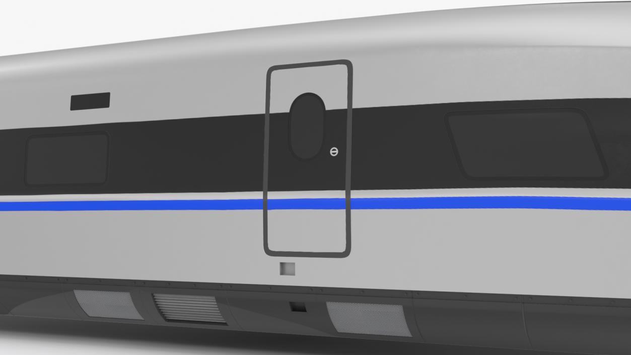 High Speed Bullet Train Locomotive Tail 3D model