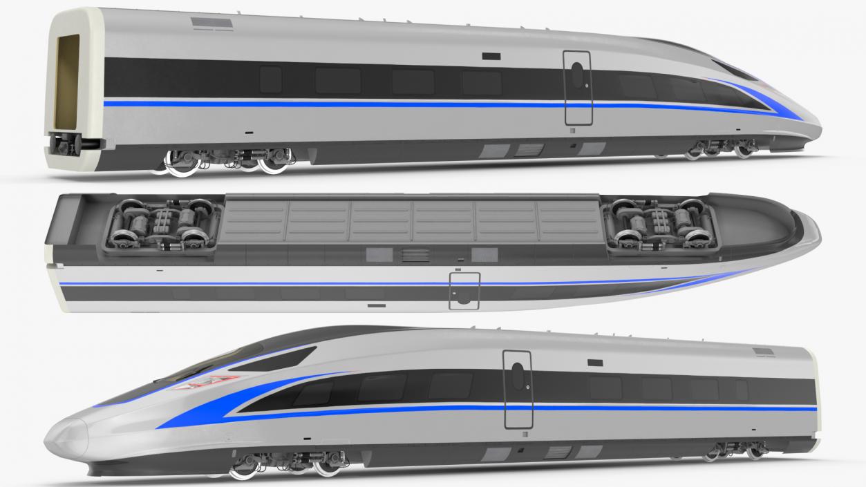 High Speed Bullet Train Locomotive Tail 3D model