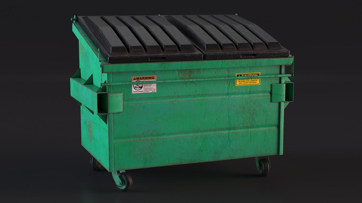 3D Industrial Dumpster with Open Lid model