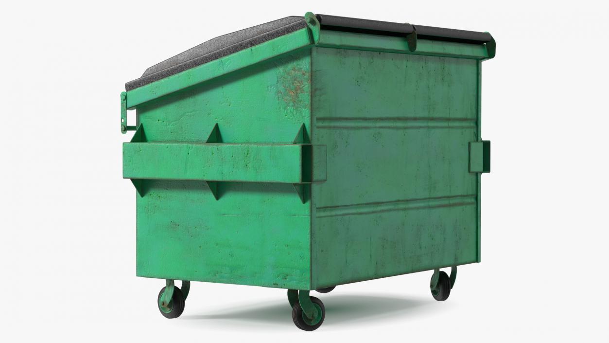 3D Industrial Dumpster with Open Lid model