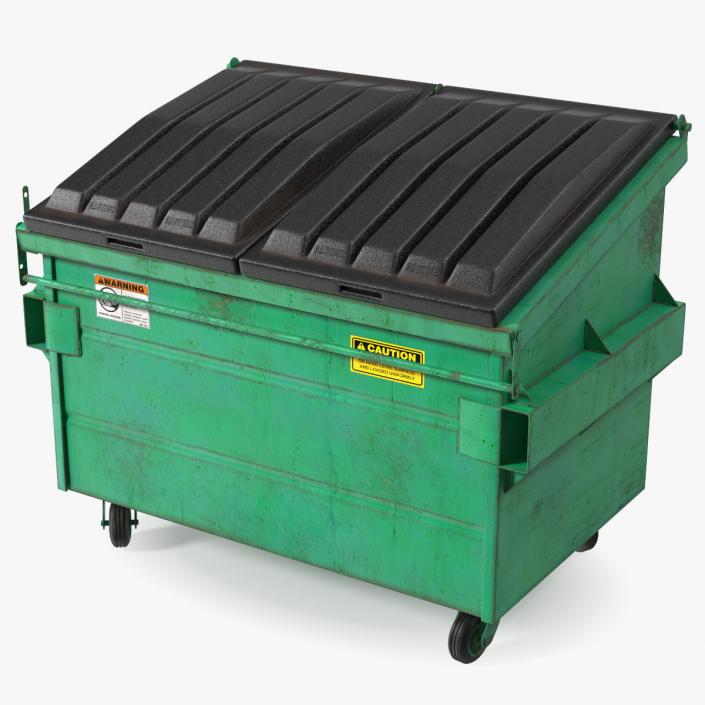 3D Industrial Dumpster with Open Lid model