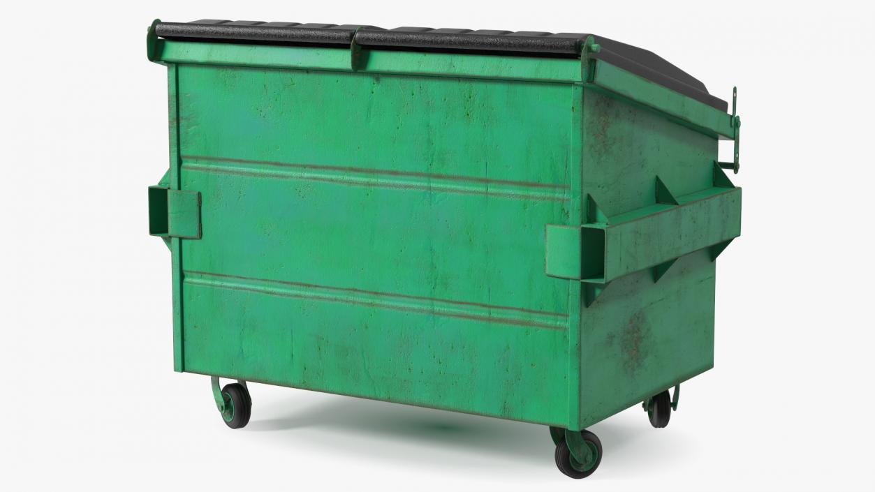 3D Industrial Dumpster with Open Lid model