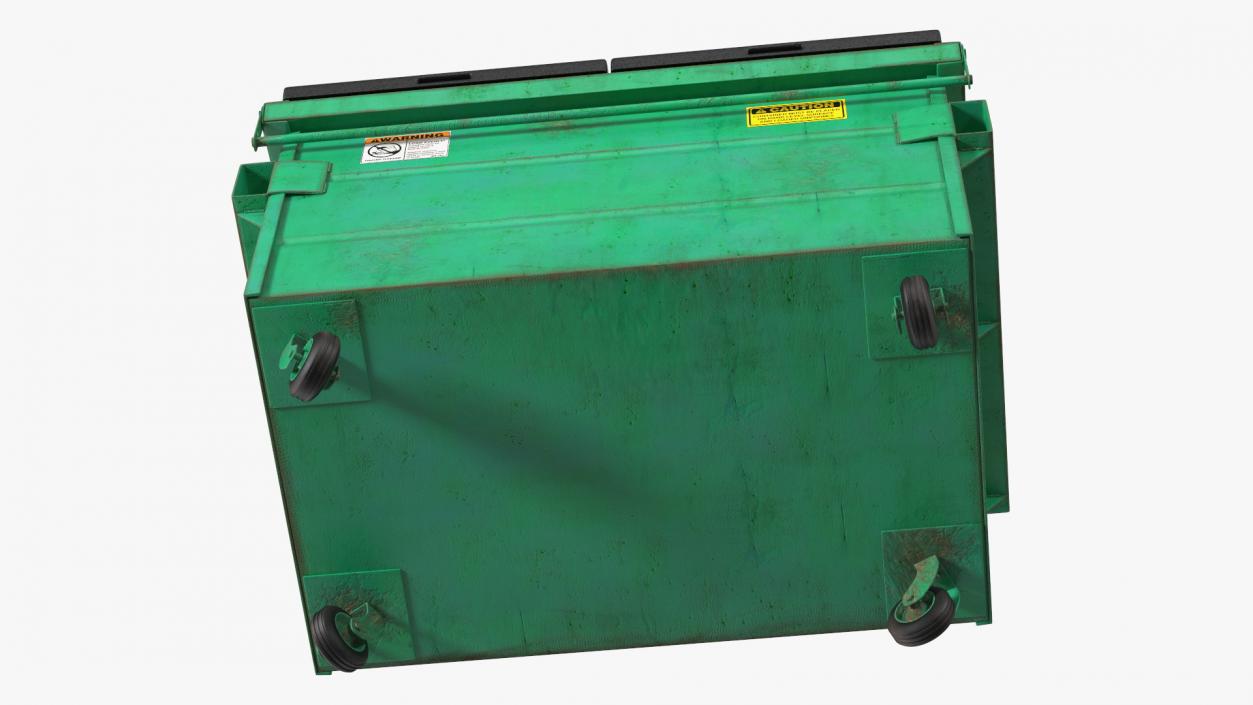 3D Industrial Dumpster with Open Lid model