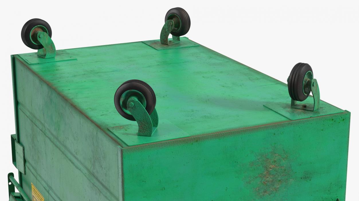 3D Industrial Dumpster with Open Lid model