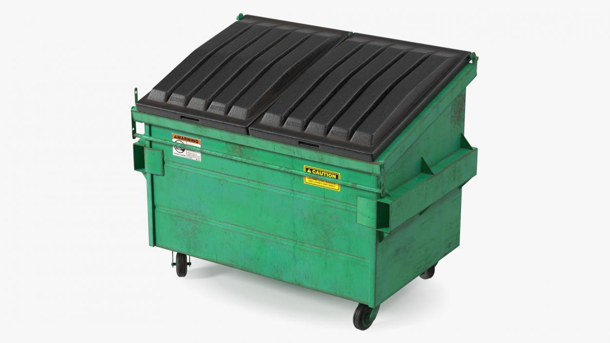 3D Industrial Dumpster with Open Lid model