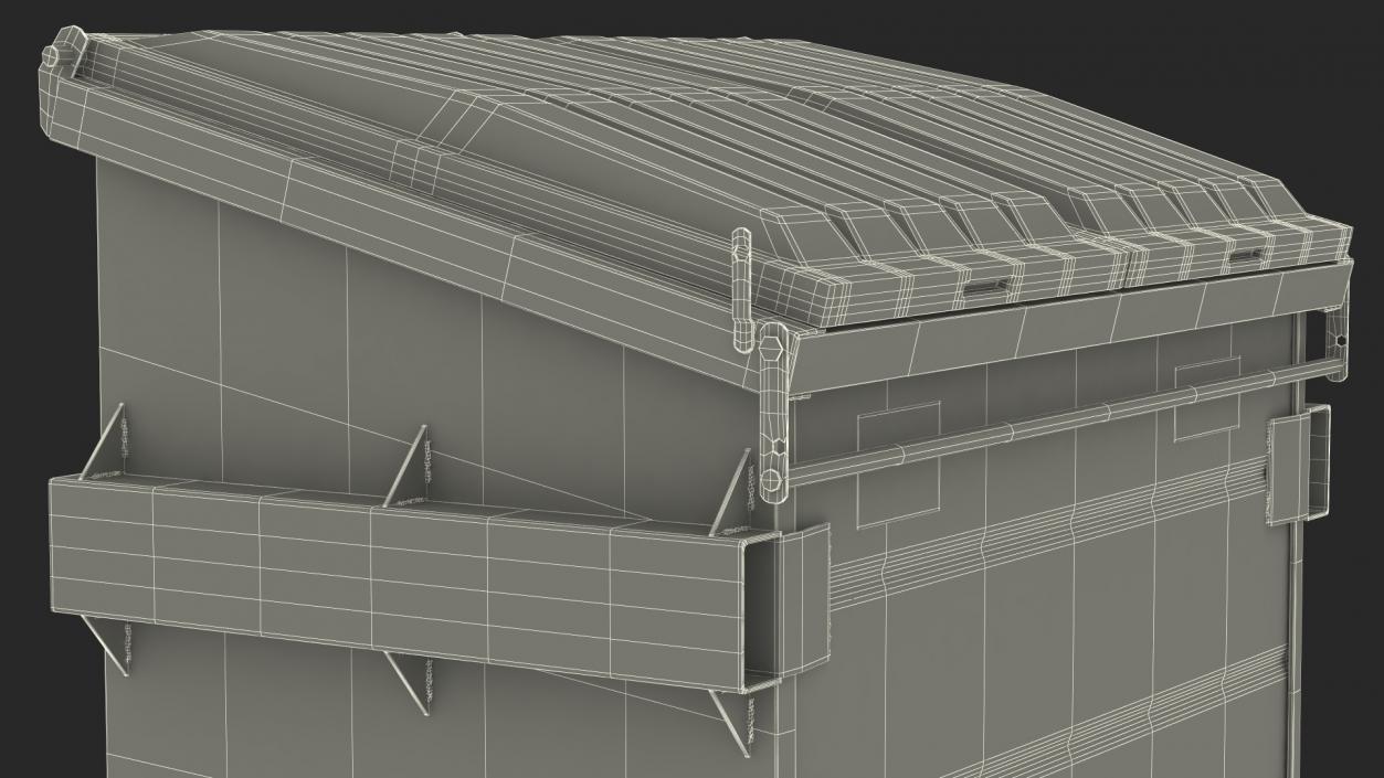 3D Industrial Dumpster with Open Lid model