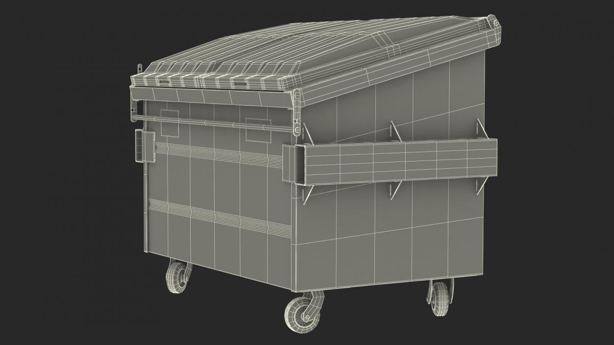 3D Industrial Dumpster with Open Lid model