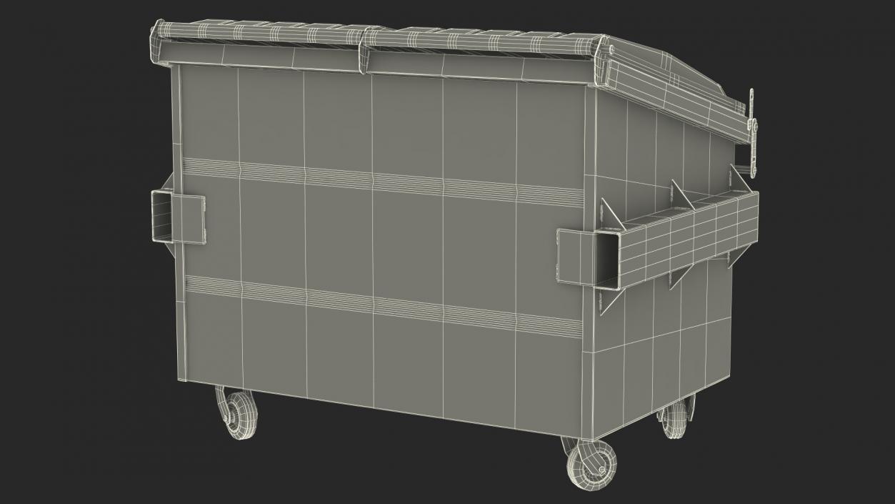 3D Industrial Dumpster with Open Lid model