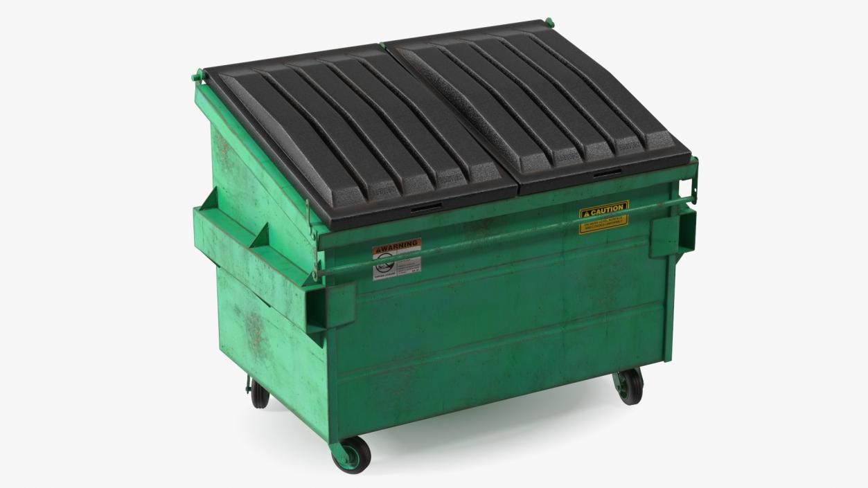 3D Industrial Dumpster with Open Lid model