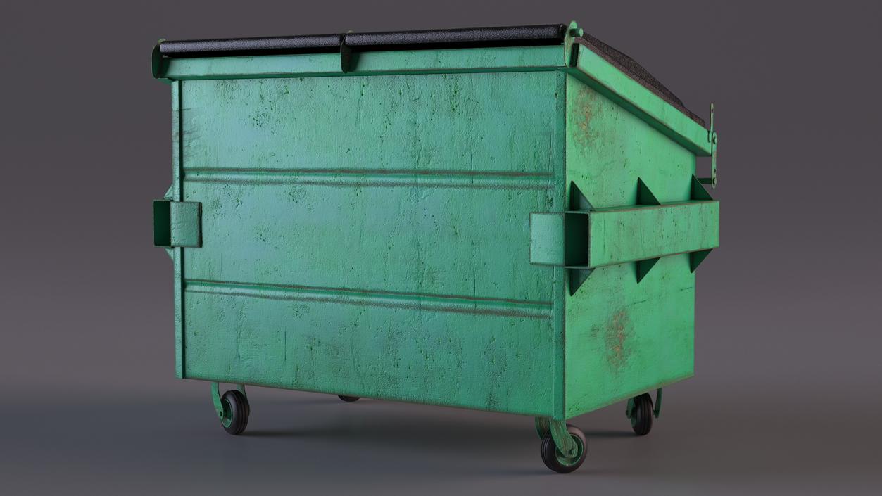 3D Industrial Dumpster with Open Lid model