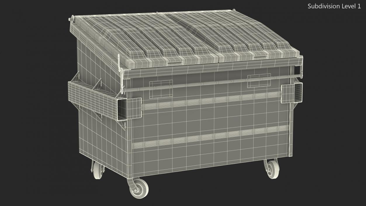 3D Industrial Dumpster with Open Lid model