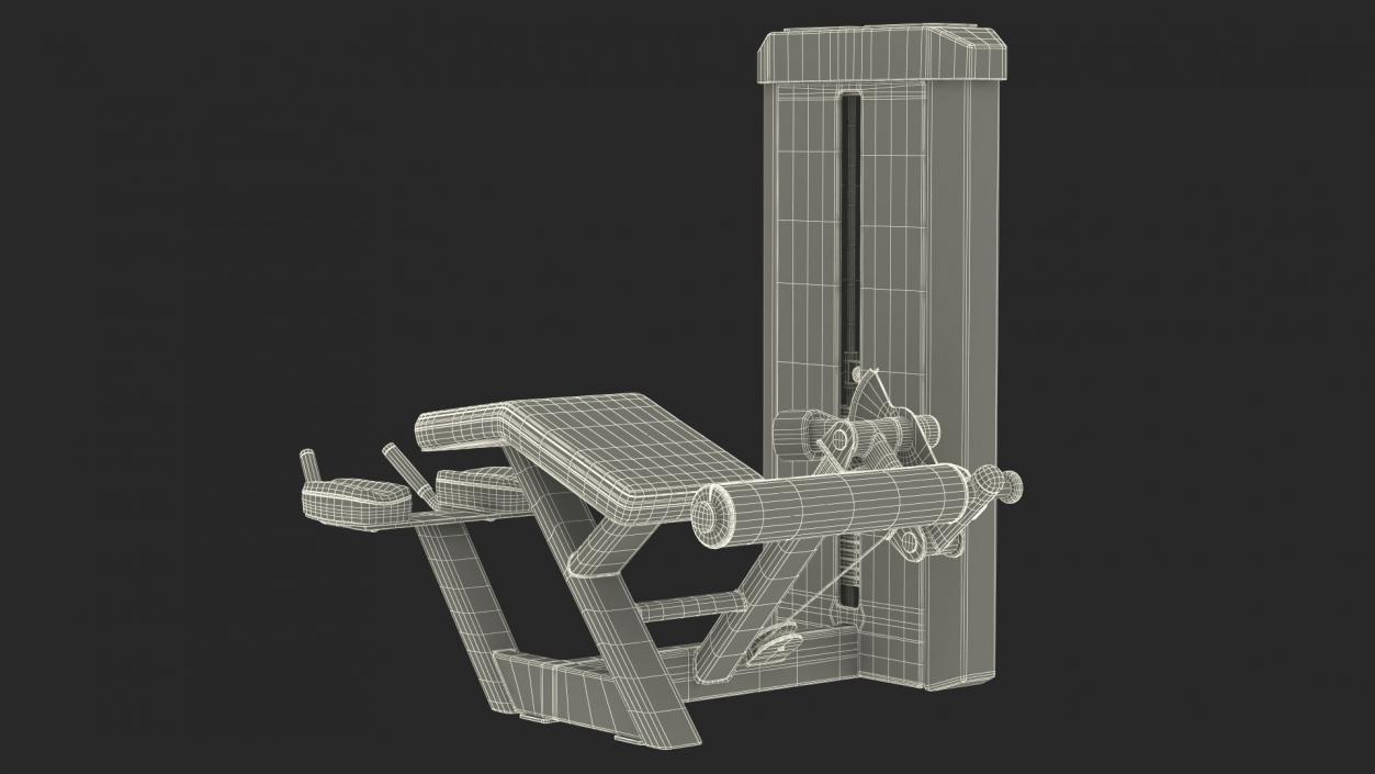 3D model Grey Prone Leg Curl Trainer Freemotion Rigged