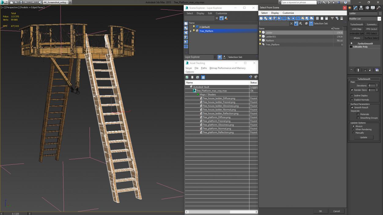 3D Tree Platform model