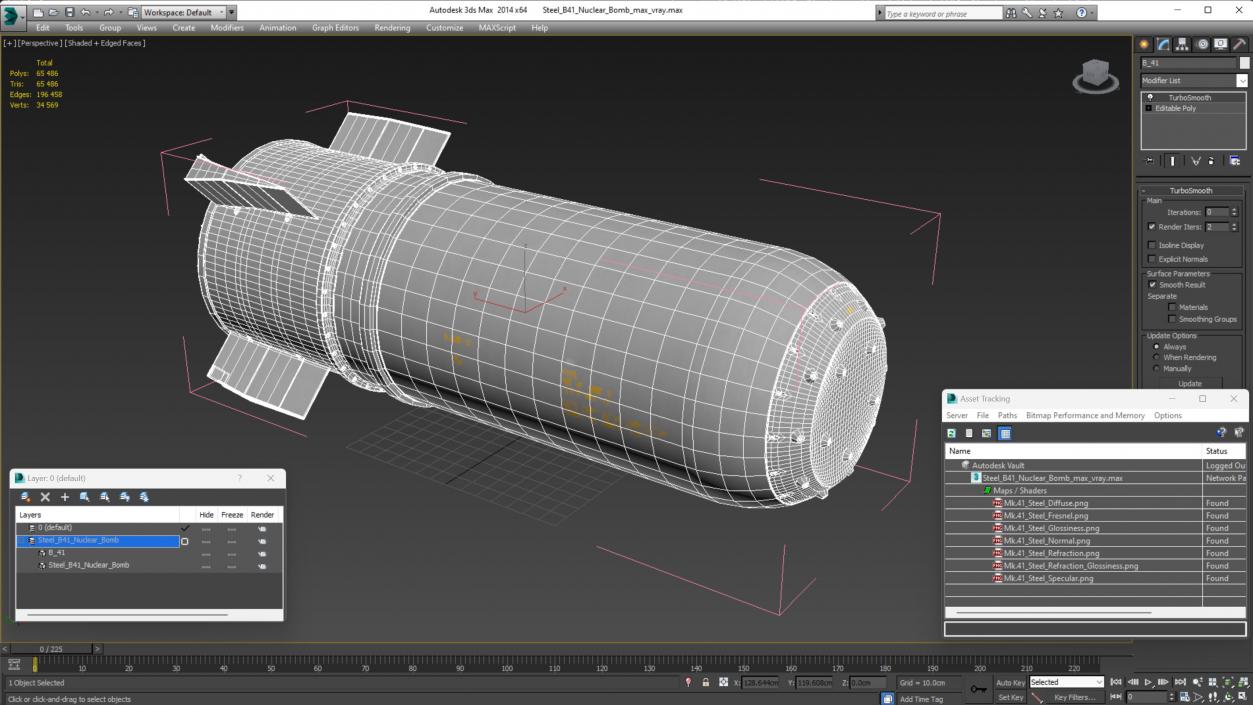 Steel B41 Nuclear Bomb 3D