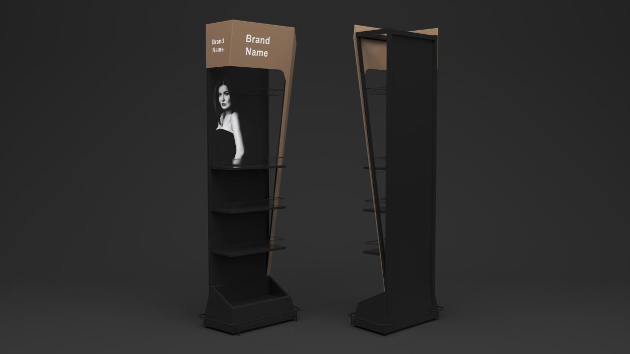 3D Black Stackable Display Stand Mockup