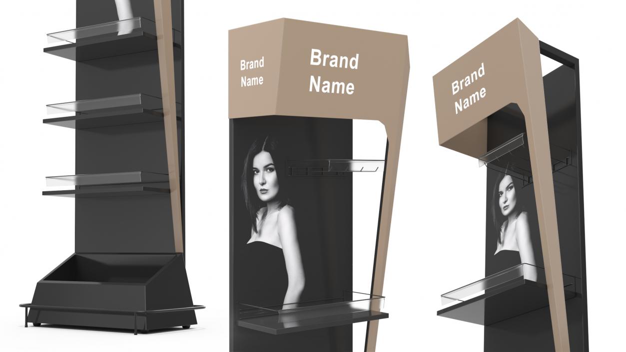 3D Black Stackable Display Stand Mockup