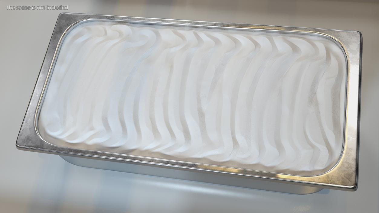 3D Ice Cream Tray White Untouched Surface model