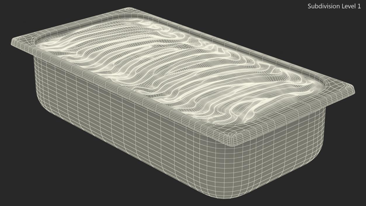 3D Ice Cream Tray White Untouched Surface model