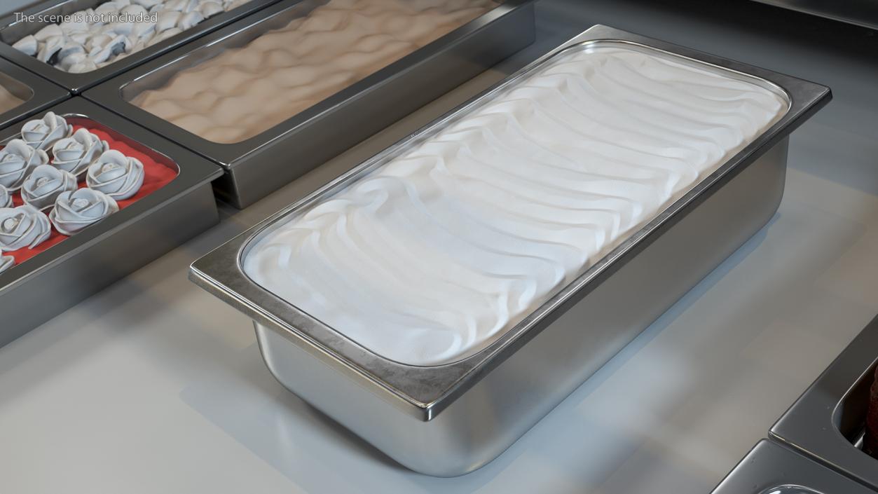 3D Ice Cream Tray White Untouched Surface model