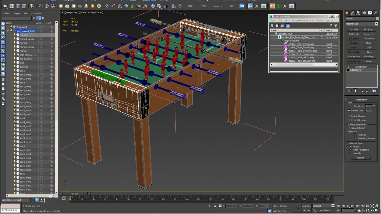 3D Portable Mini Foosball Table model