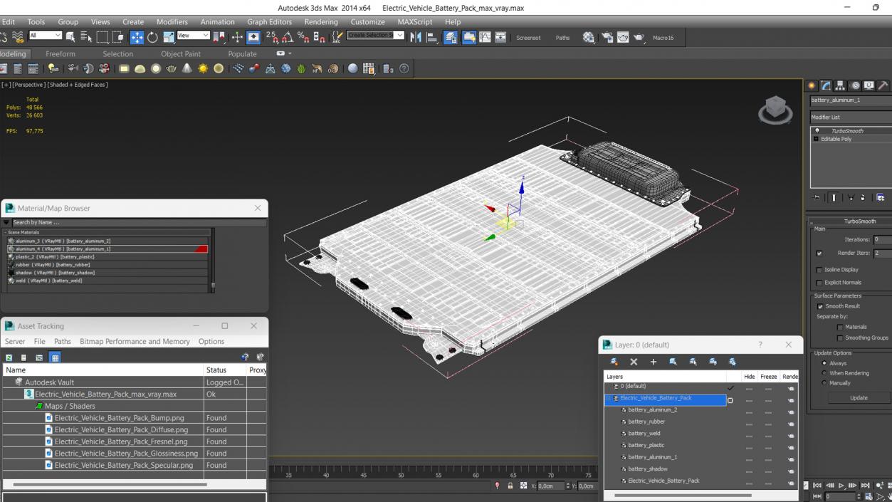 Electric Vehicle Battery Pack 3D model