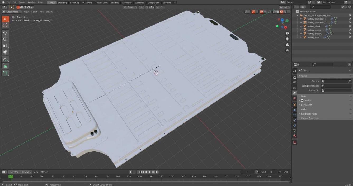 Electric Vehicle Battery Pack 3D model