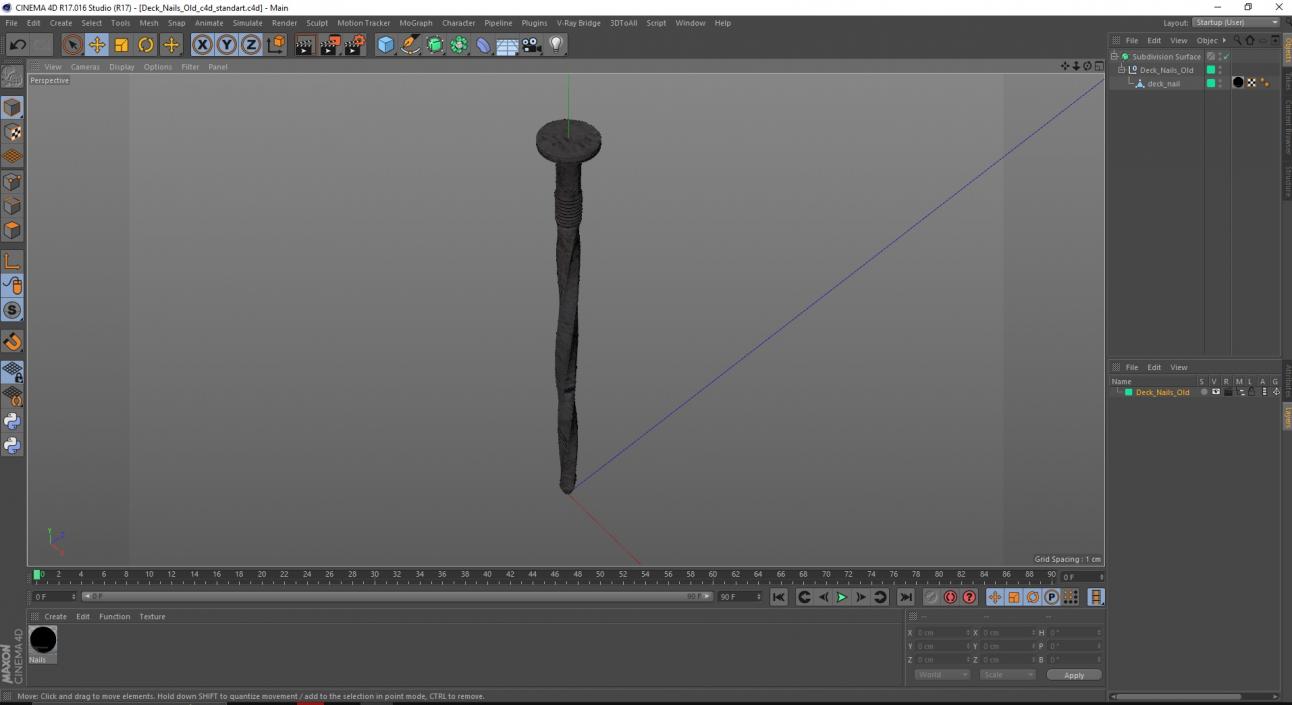 Deck Nails Old 3D model