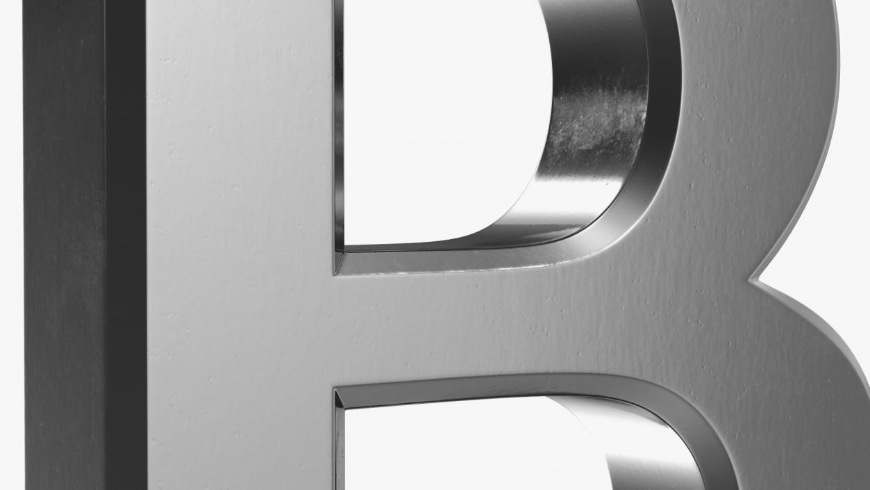 3D Bitcoin Symbol Silver