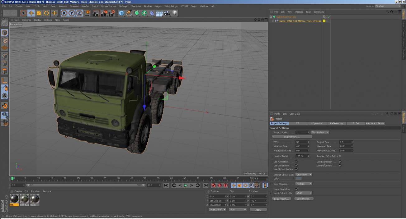 Kamaz 6350 8x8 Military Truck Chassis 3D