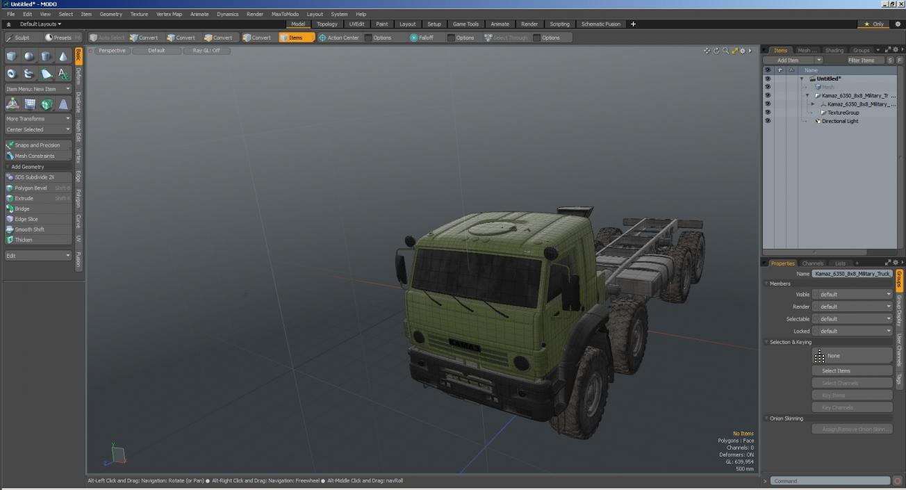 Kamaz 6350 8x8 Military Truck Chassis 3D