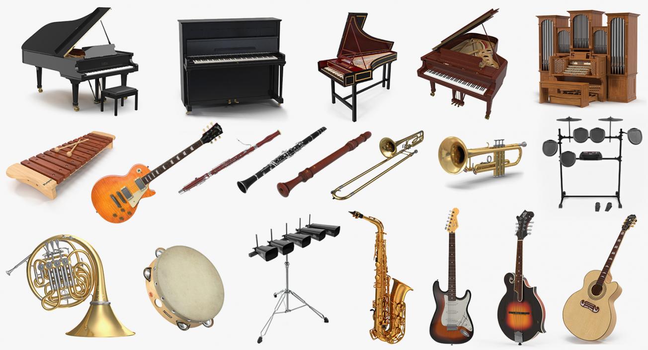 Musical Instruments 3D Models Collection 4 3D