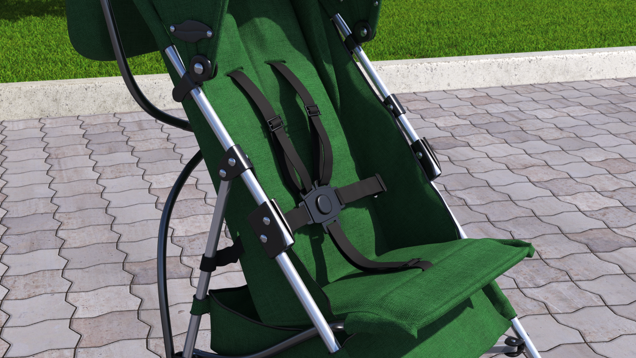 3D model Compact Baby Stroller With Bag