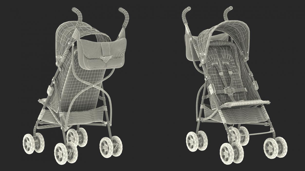 3D model Compact Baby Stroller With Bag