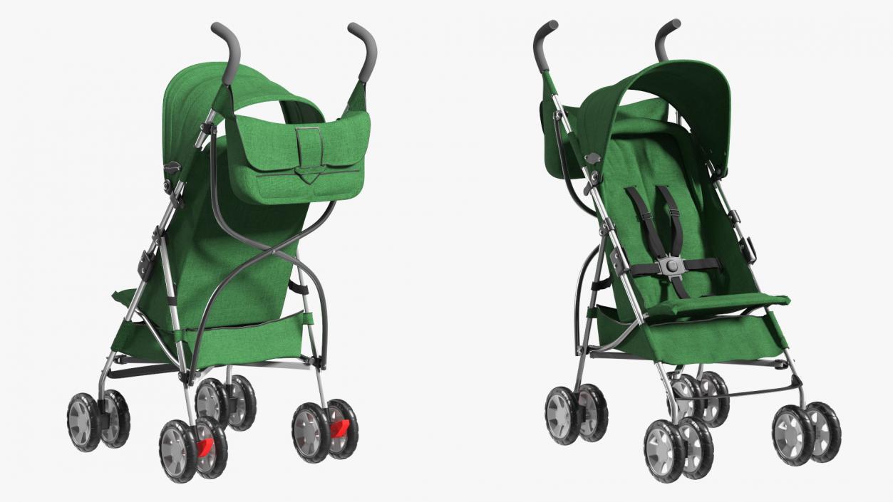 3D model Compact Baby Stroller With Bag