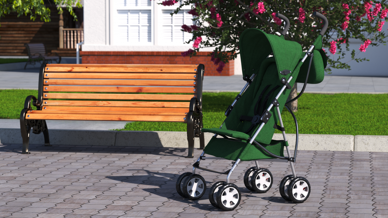 3D model Compact Baby Stroller With Bag