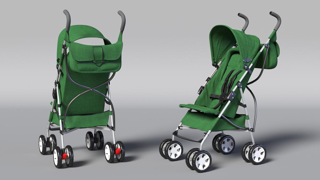 3D model Compact Baby Stroller With Bag