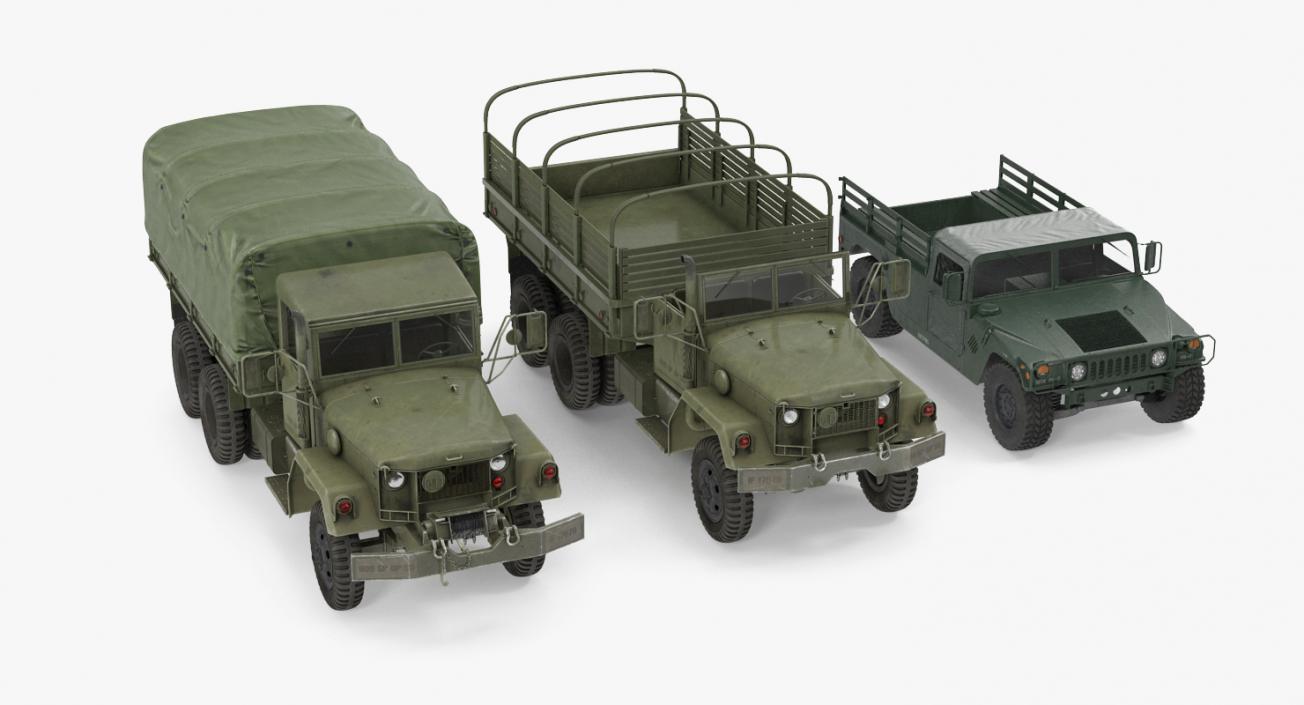 3D Military Cargo Vehicles Rigged Collection