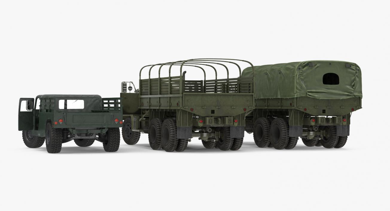 3D Military Cargo Vehicles Rigged Collection