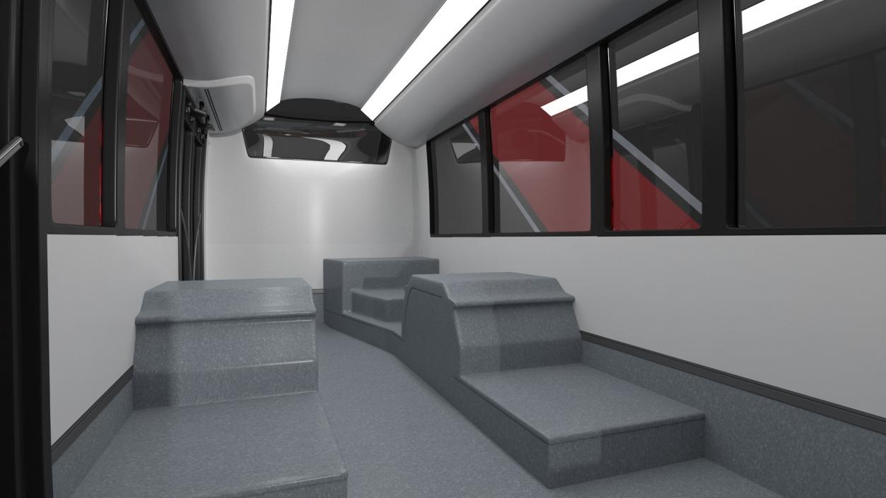 Electric Hybrid Trolleybus Simple Interior 3D