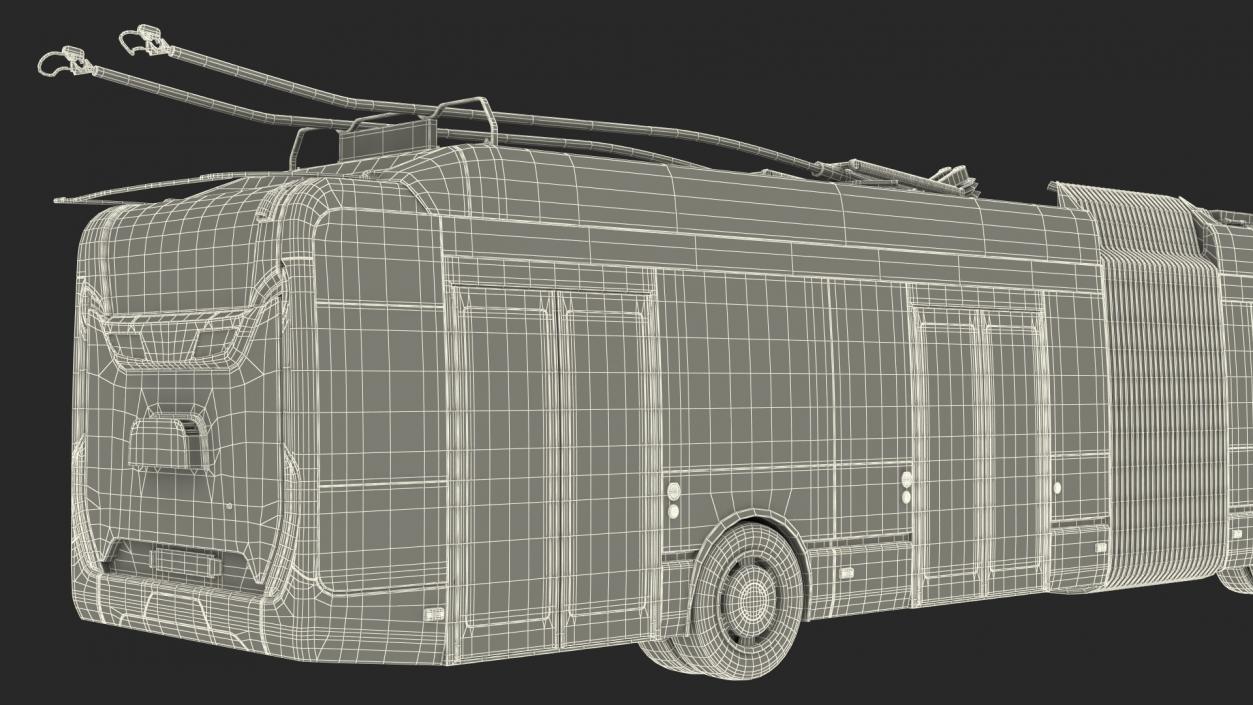 Electric Hybrid Trolleybus Simple Interior 3D