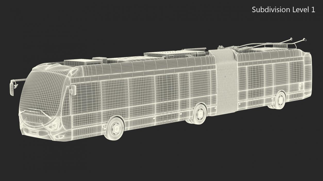 Electric Hybrid Trolleybus Simple Interior 3D