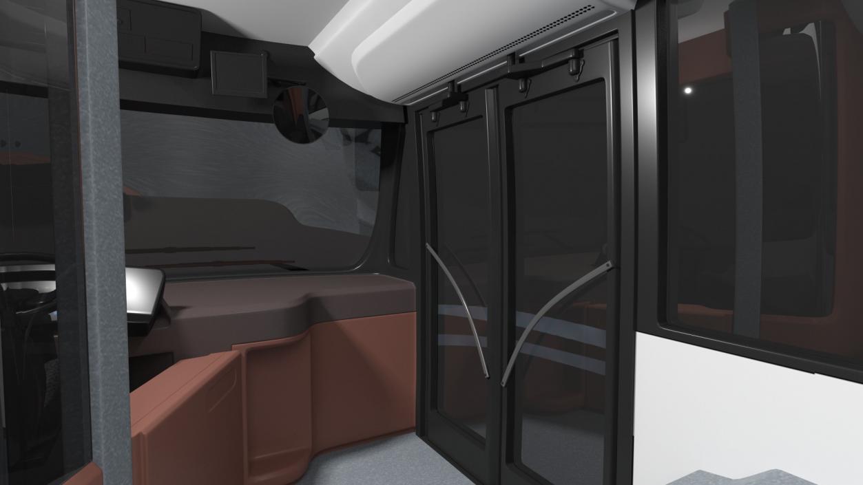 Electric Hybrid Trolleybus Simple Interior 3D