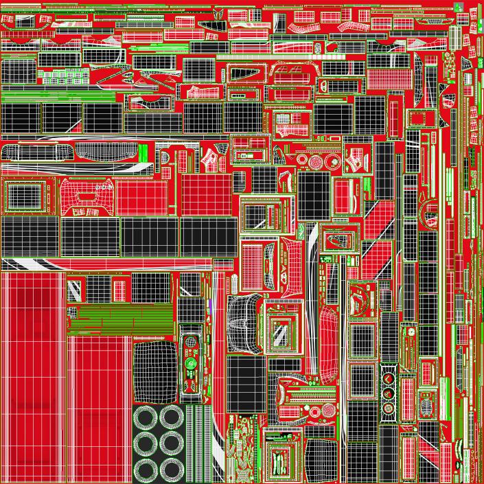 Electric Hybrid Trolleybus Simple Interior 3D