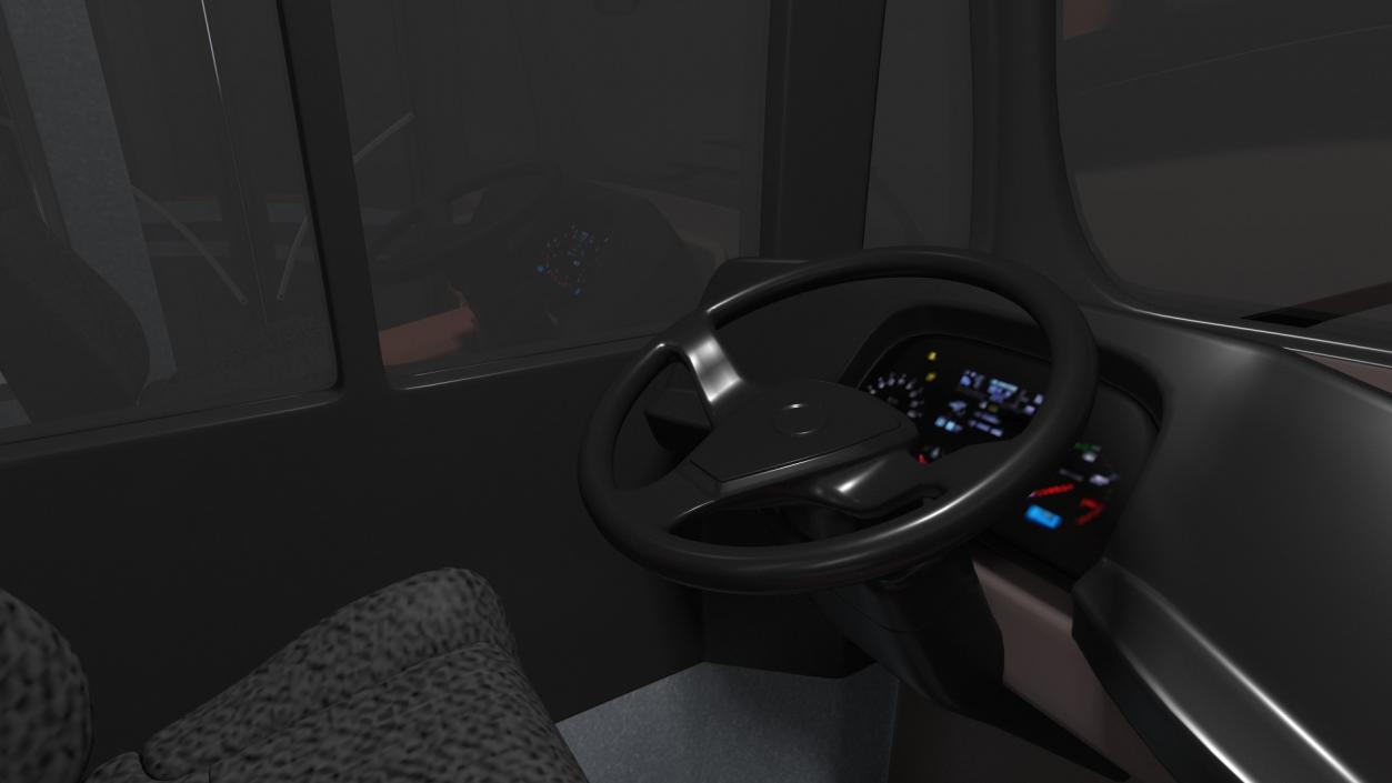 Electric Hybrid Trolleybus Simple Interior 3D