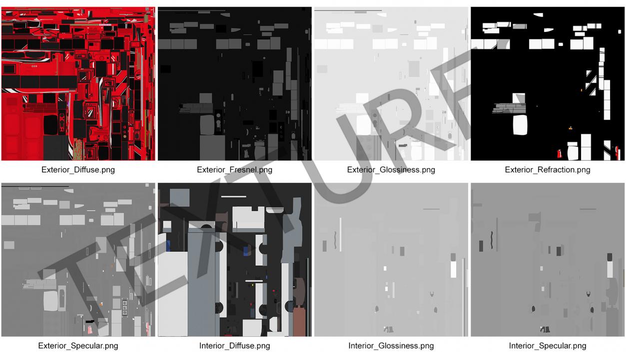 Electric Hybrid Trolleybus Simple Interior 3D