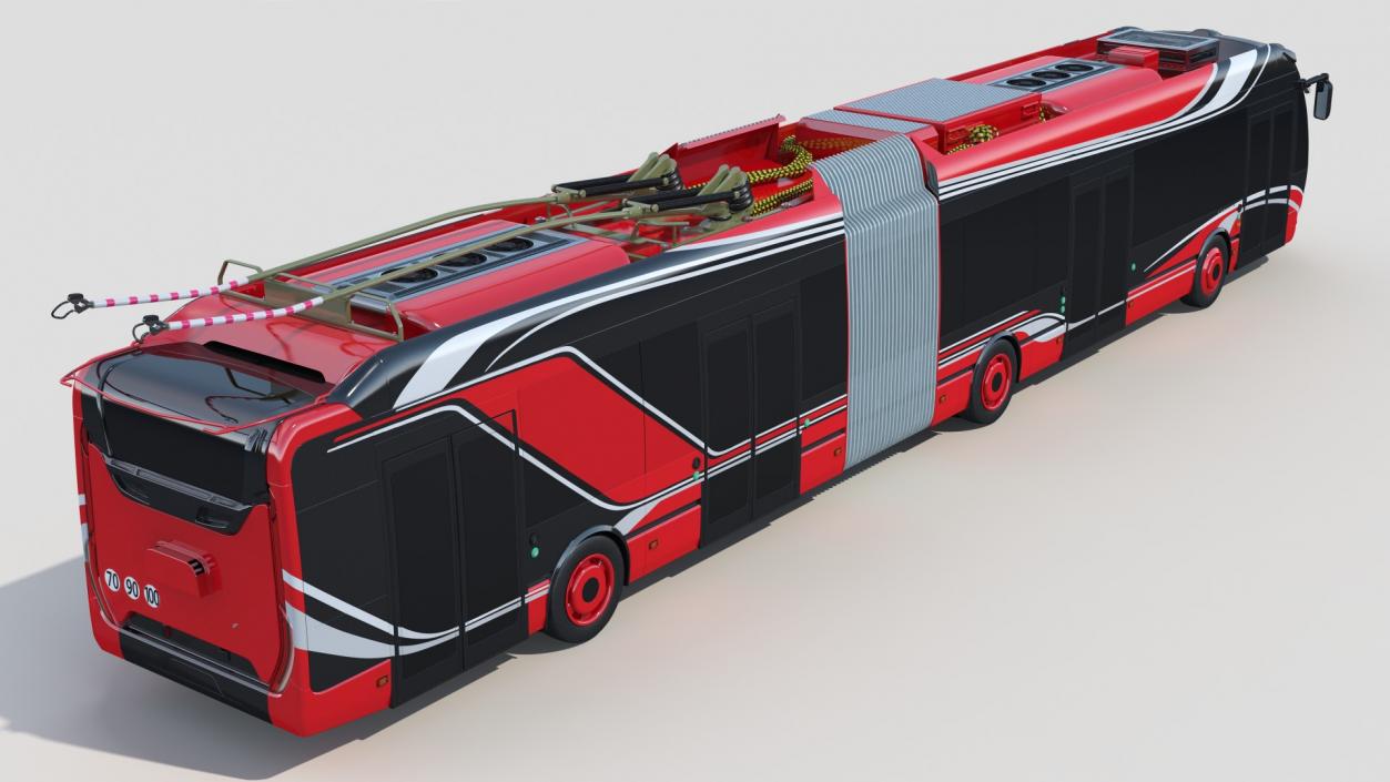 Electric Hybrid Trolleybus Simple Interior 3D