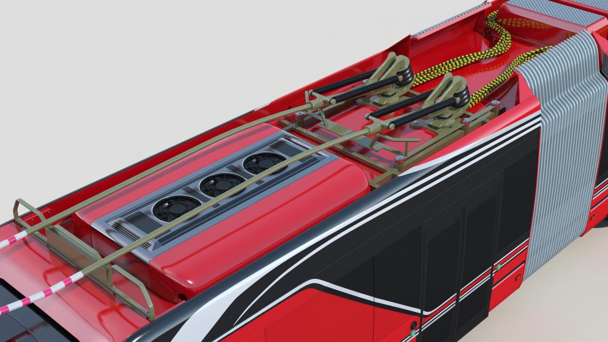 Electric Hybrid Trolleybus Simple Interior 3D